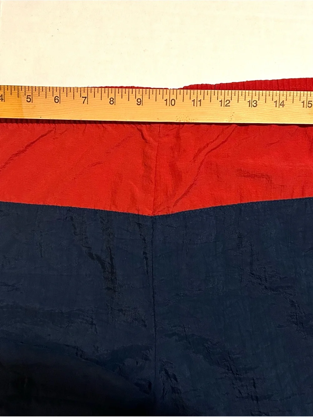 Vintage 80s 90s Small Reebok Red White Blue Nylon Trunks Shorts 136 Athletic